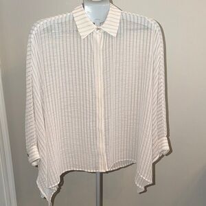 MarlaWynne Chicos White Striped Blouse